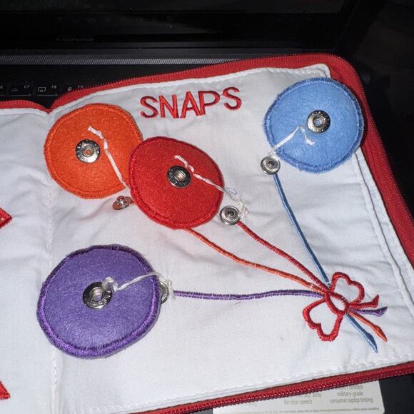 Vintage Pockets of Learning Fabric Cloth Baby Toddler Activity My Quiet Book - Picture 9 of 13